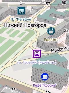 Карта Нижнего Новгорода для СитиГИД