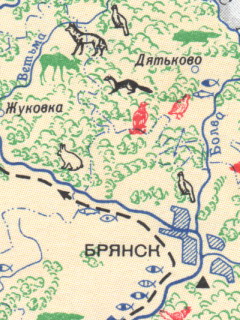 Зоогеографическая карта Брянской области
