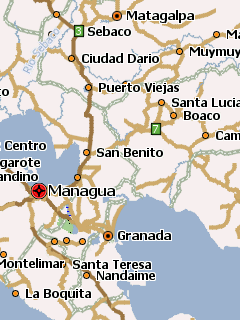 Карта Никарагуа для Навител Навигатор