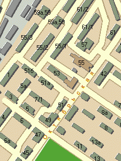 Карта-схема Арсеньева с номерами домов для OziExplorer